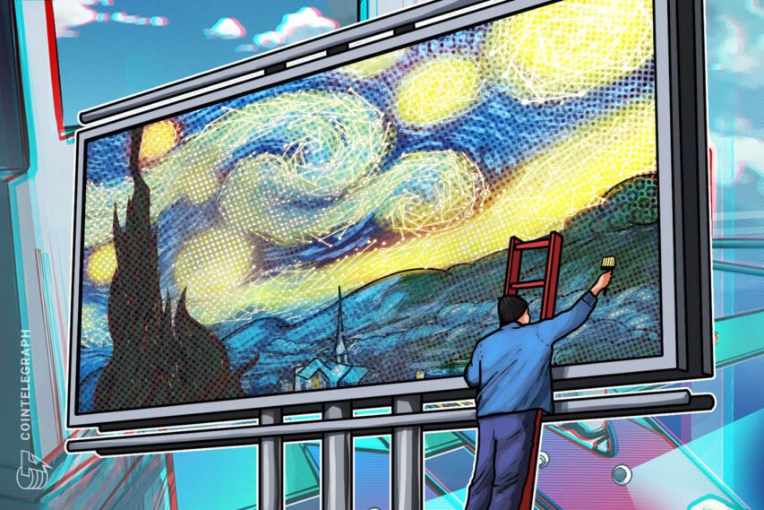 Award-winning NFT art work exhibited on big billboard at LA intersection